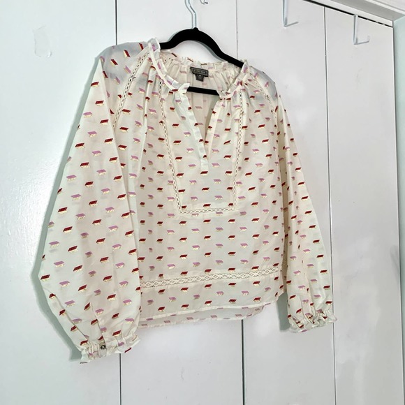 White Metallic Point Sur Top Size M - Picture 2 of 7